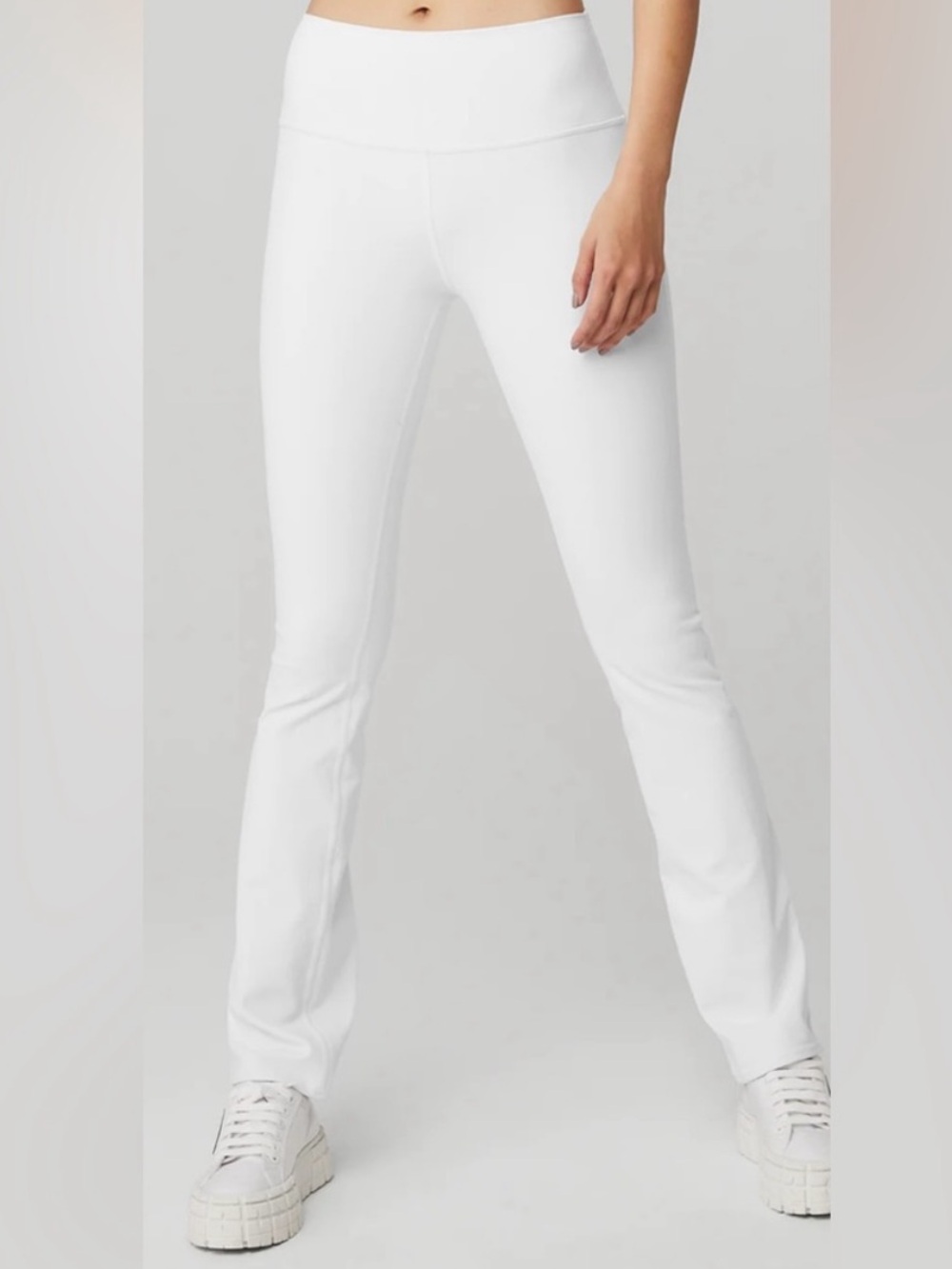 ALO Yoga Airbrush High Waisted Bootcut Legging in white